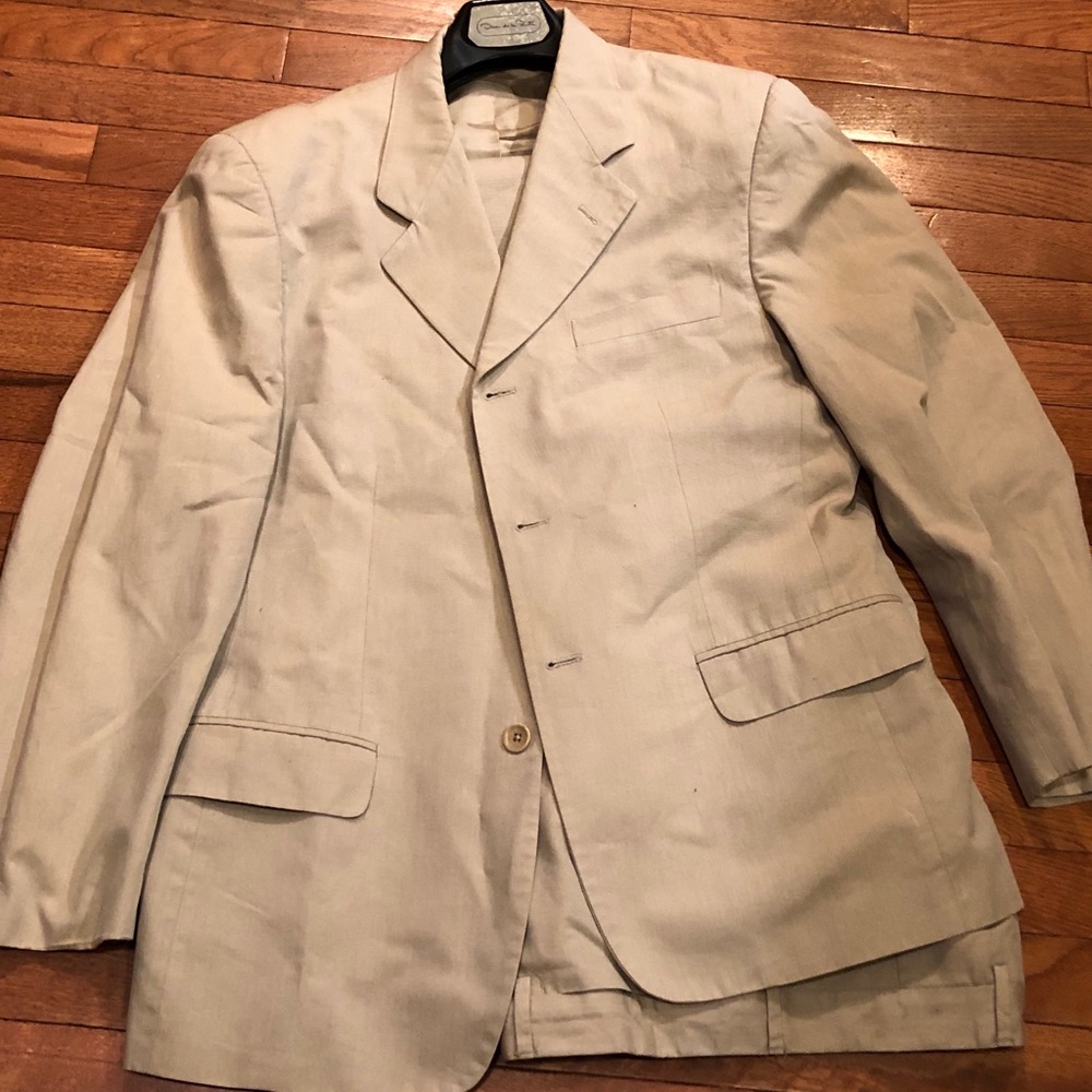 Banana republic khaki suit.